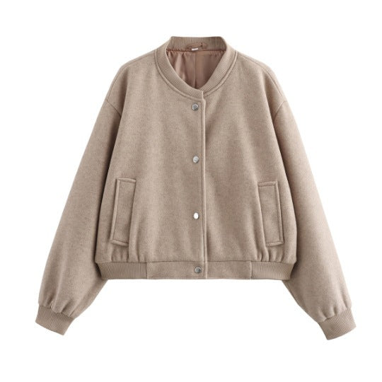 Damen modische Sweatjacke mit Knopfverschluss und praktischen Taschen R&B