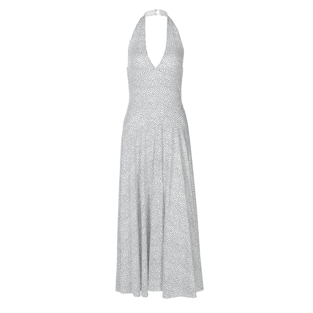 Damen Langärmeliges Maxikleid mit tiefem V-Ausschnitt und sportlichem Halter R&B