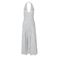 Damen Langärmeliges Maxikleid mit tiefem V-Ausschnitt und sportlichem Halter R&B