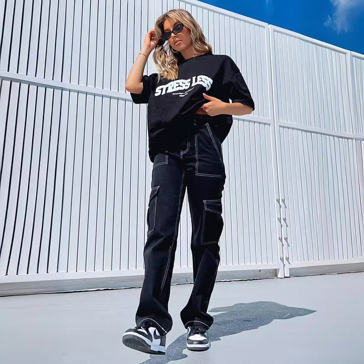 Damen Cargo-Hose mit Baumwollmix und praktischen Taschen R&B