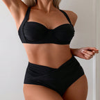 Damen Hochtaillierter Bikini mit gepolstertem Oberteil und regulierbaren Trägern R&B