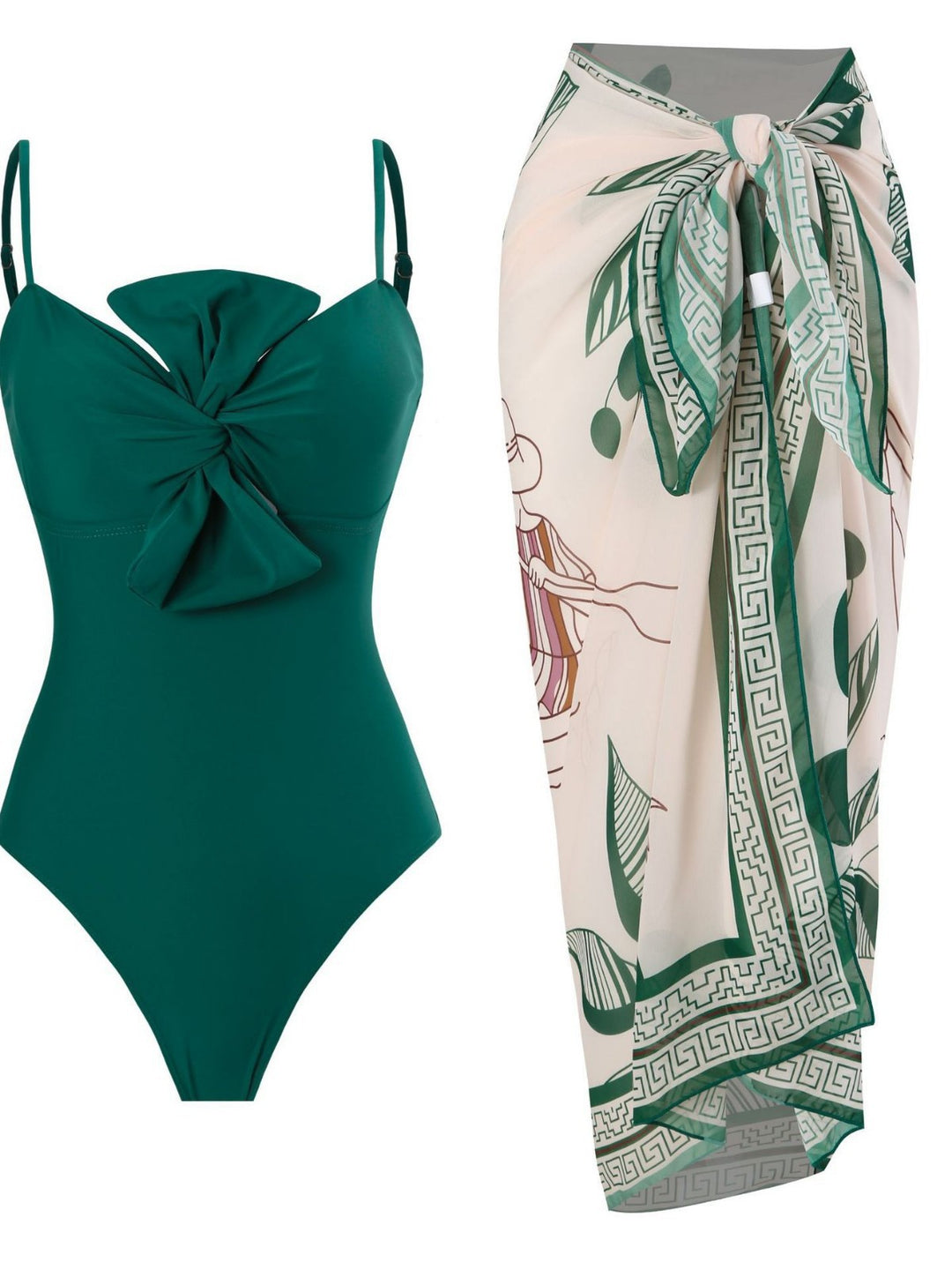 Damen Badeanzug mit elegantem Wickelrock R&B