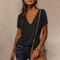 Damen V-Ausschnitt T-Shirt R&B