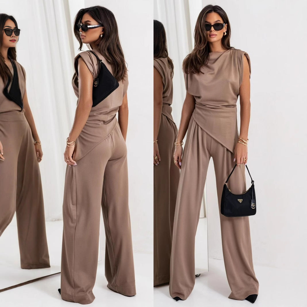 Damen eleganter Jumpsuit mit asymmetrischem Schnitt und hochmodernem Design R&B