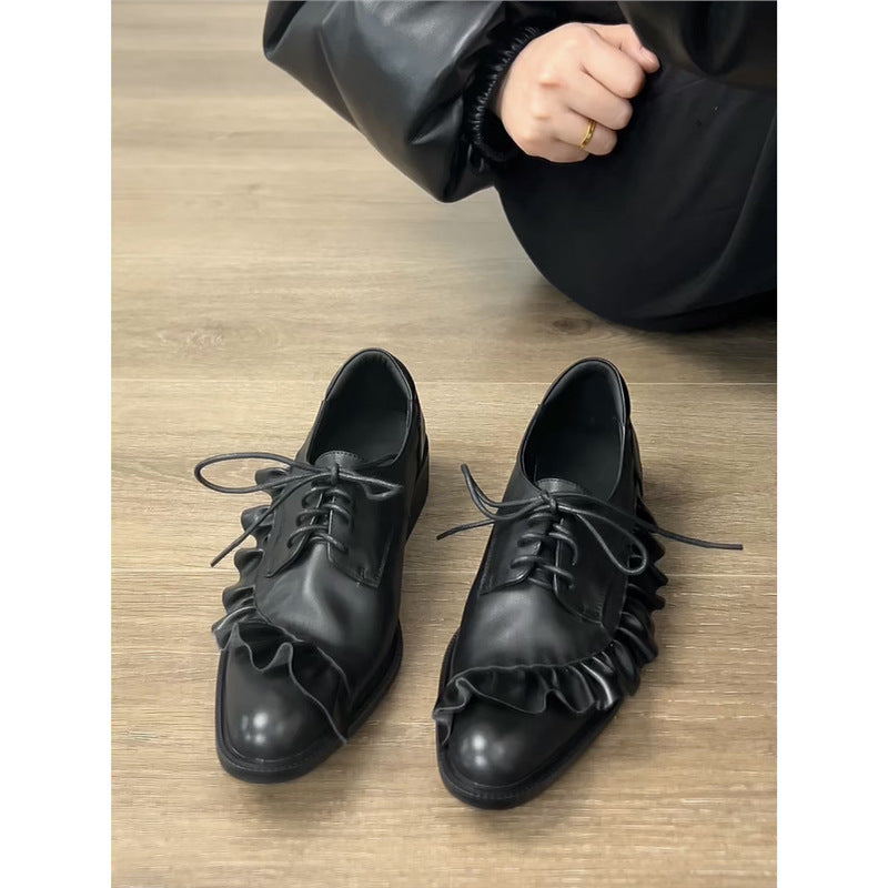 Damen elegante Schnürschuhe mit Rüschendetails R&B