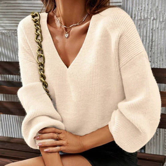 Damen V-Ausschnitt Pullover R&B
