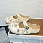Damen Komfort Clogs mit modischem Flechtmuster und verstellbarem Riemen R&B