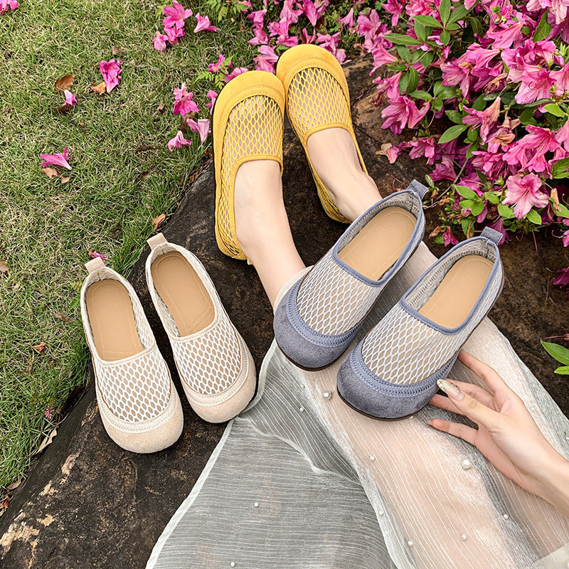 Damen Atmungsaktive Ballerinas mit elastischem Netzdesign R&B