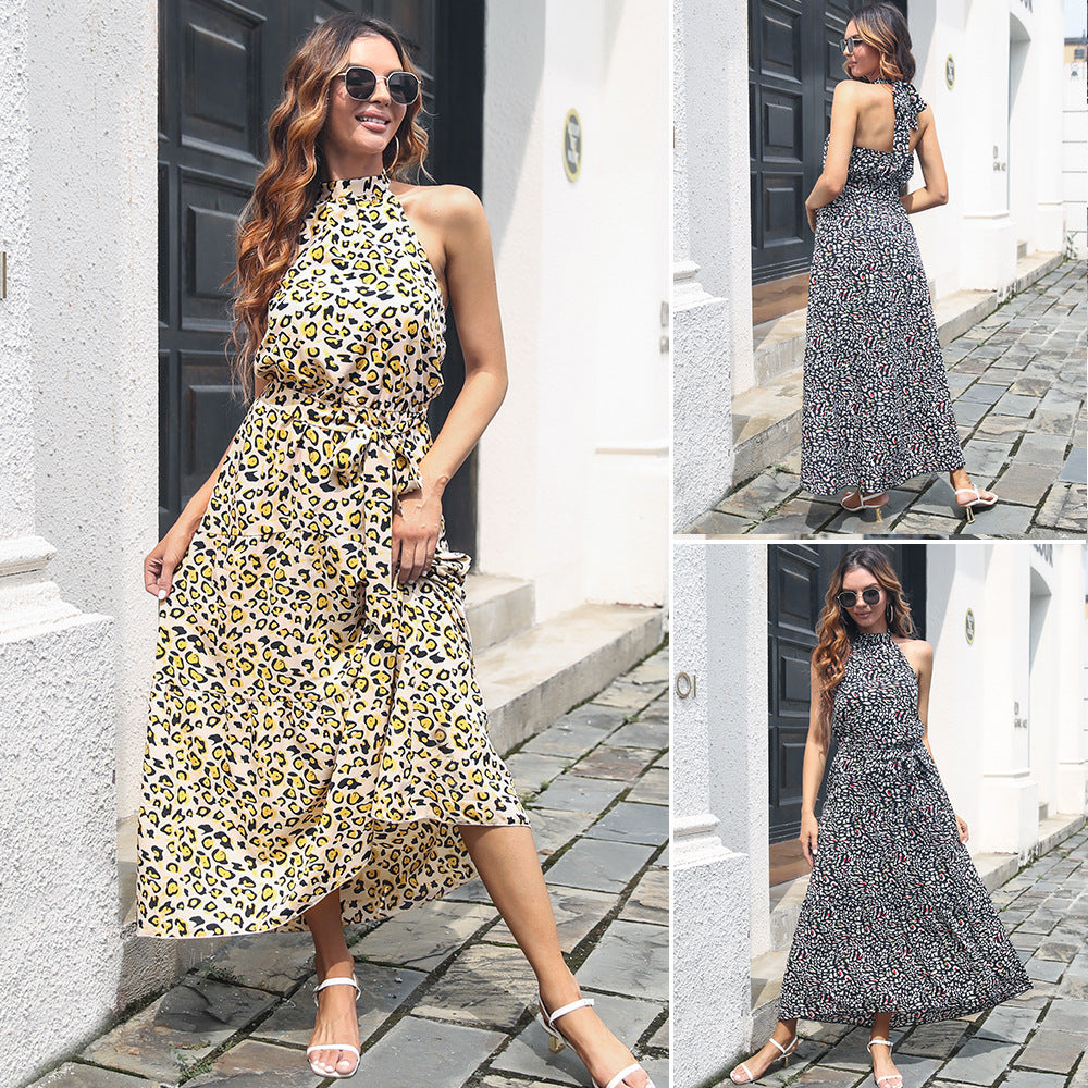Damen Halbarm Maxikleid mit Blumenmuster und tailliertem Schnitt R&B