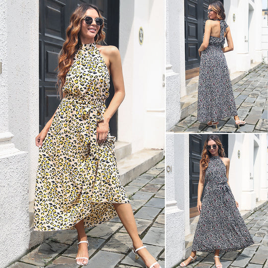 Damen Halbarm Maxikleid mit Blumenmuster und tailliertem Schnitt R&B