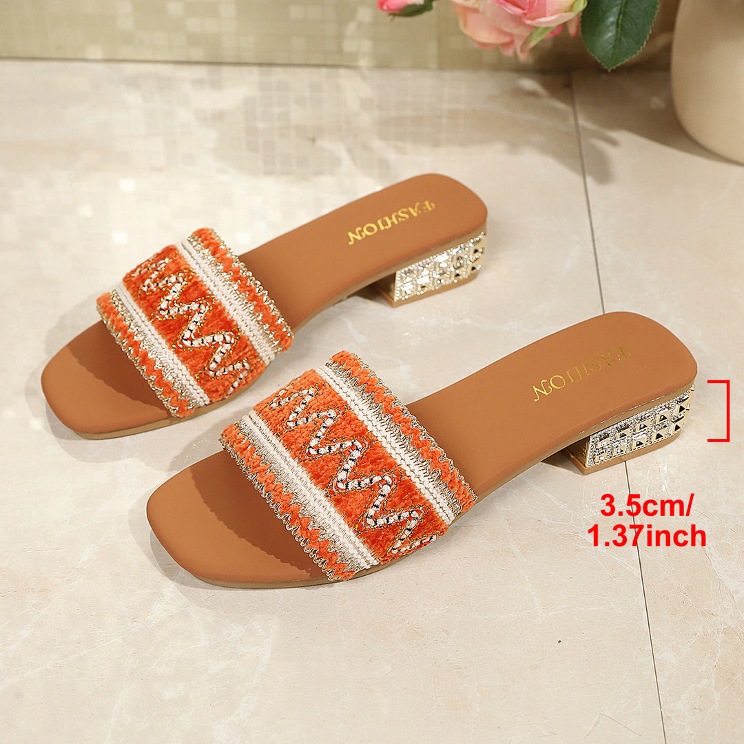 Damen Bequeme Schmuck-Sandalen mit stylishen Riemchen und funkelnden Details R&B