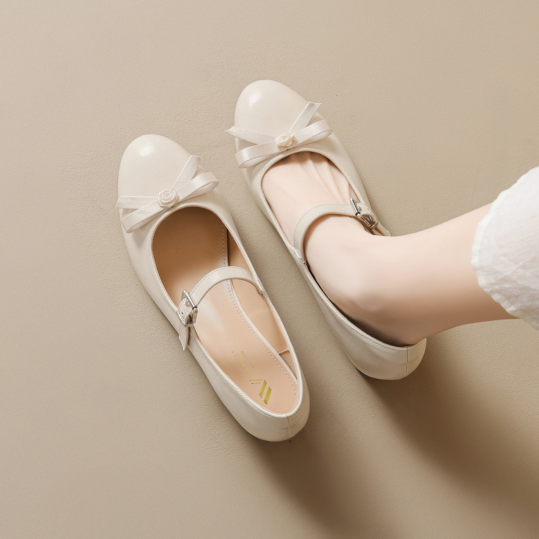 Damen Ballerinas mit elegantem Riemchen und modischer Schleifenapplikation R&B