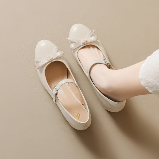 Damen Ballerinas mit elegantem Riemchen und modischer Schleifenapplikation R&B
