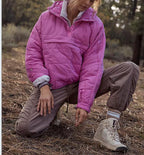 Damen lässige Winterjacke mit Steppdesign und Kragen