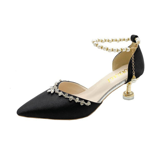 Damen elegante spitze Pumps mit Schmuckakzenten R&B