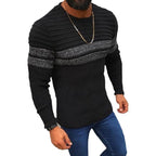 Herren Strickpullover mit strukturiertem Wellenmuster und modischem Farbdesign R&B