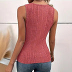 Damen Tanktop mit Knopfdetails und strukturiertem Design R&B