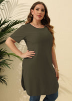 Damen modernes Kurzarm-Tunika-Kleid R&B