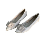 Damen Elegante spitz zulaufende Ballerinas mit modischem Schleifen-Detail  1779181375