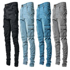 Herren Cargo-Denim-Hose im modernen Slim Fit mit praktischen Seitentaschen R&B