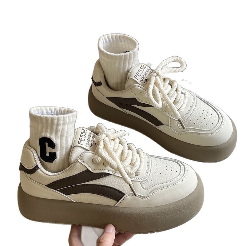 Damen Sneakers mit hoher Plateausohle und atmungsaktiver Oberflächenstruktur R&B