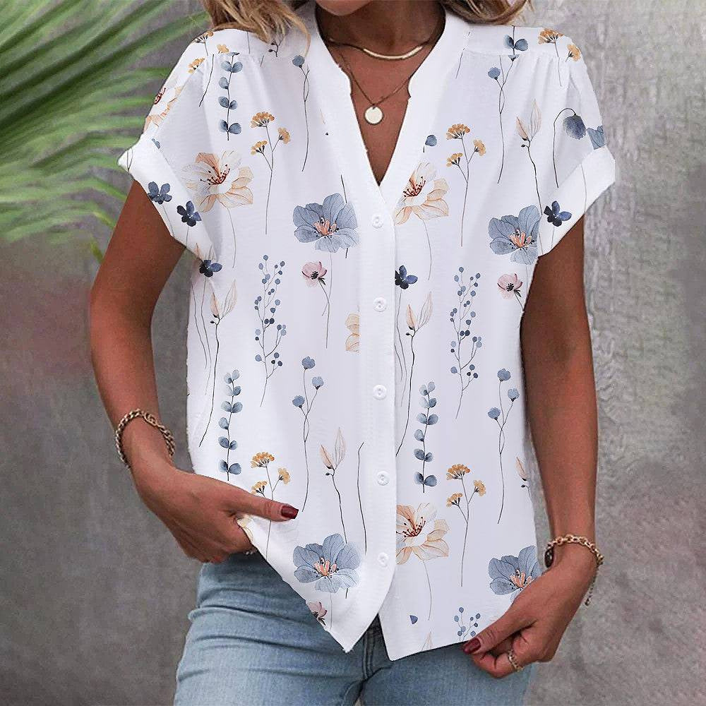 Damen elegante Bluse mit floralem Design R&B