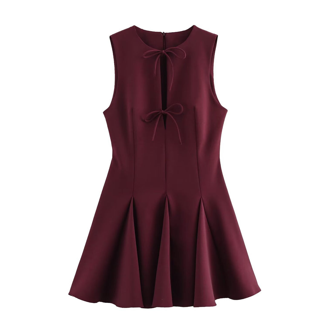 Damen Freizeitkleid mit raffinierten Knoten-Details und schwingendem Saum R&B