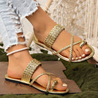 Damen Bequeme Riemchen-Sandalen mit geflochtenem Design R&B