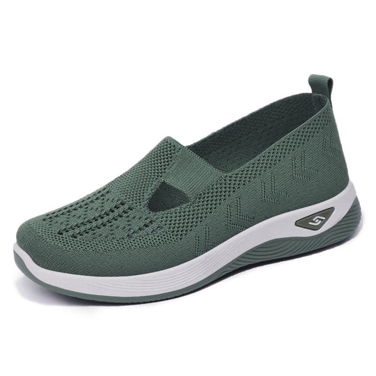 Damen bequeme Slip-On Schuhe mit atmungsaktiver Strickoberfläche R&B