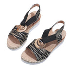 Damen Wedge-Sandalen mit eleganter Schnallenapplikation und komfortablem Fußbett R&B