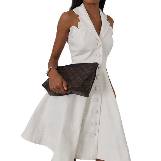 Damen Kleid mit schickem Kragen und Knopfdetails R&B