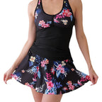 Damen Tankini-Set mit floralem Rock und figurformendem Oberteil R&B