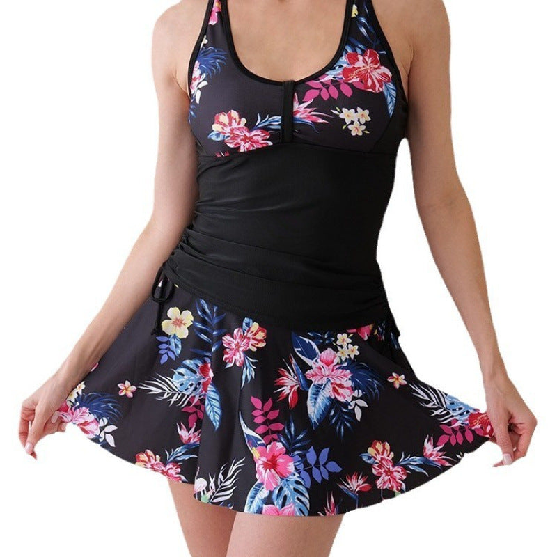 Damen Tankini-Set mit floralem Rock und figurformendem Oberteil R&B