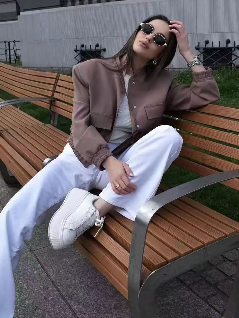 Damen kurze Utility-Jacke R&B