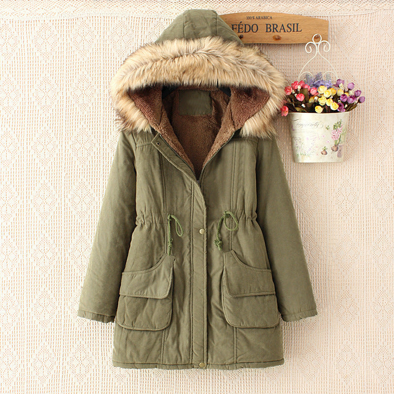 Damen gesteppte Übergangsjacke mit faux Pelzkragen und praktischen Taschen R&B