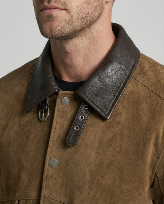 Herren Wildleder Blouson Boxy