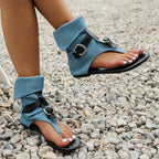 Damen R&Brne Zehentrenner-Sandalen mit modischem Riemen-Design R&B