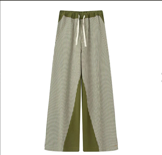 Damen Elegante und lässige Palazzohose mit gestreiftem Design R&B