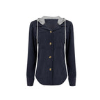 Damen Strukturierte Hemdjacke mit Kapuze und praktischen Taschen R&B