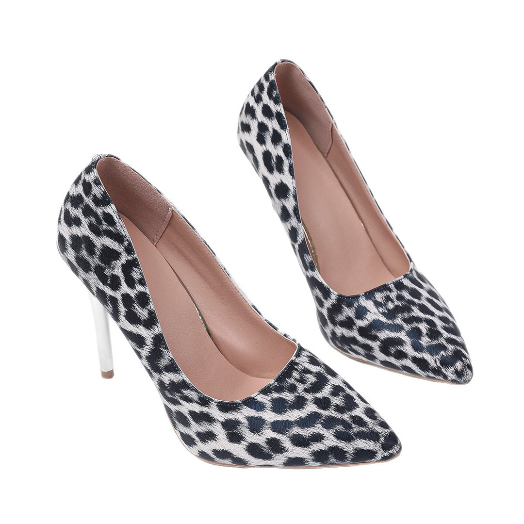 Damen High Heels mit elegantem Leopardenmuster und glänzendem Absatz R&B
