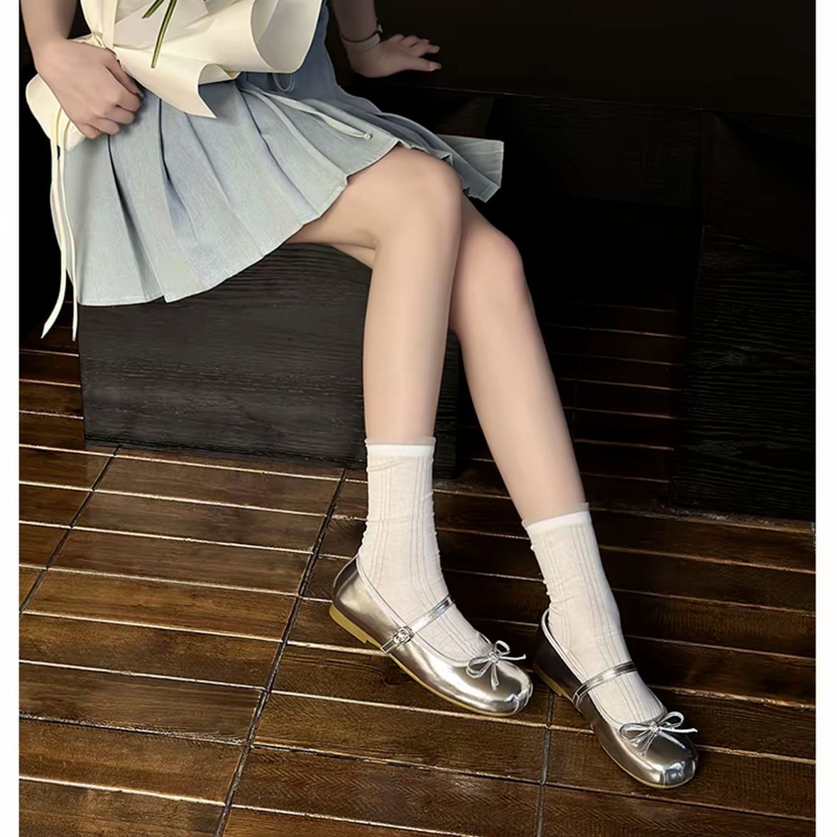 Damen Ballerinas mit elegantem Glanz und verspieltem Schleifen-Detail R&B