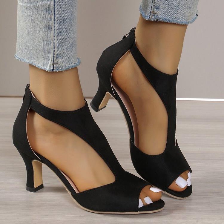 Damen Peep-Toe-Heels mit elegantem Riemendesign R&B