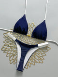 Damen Triangel-Bikini mit modischen Kontrastdetails R&B