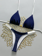 Damen Triangel-Bikini mit modischen Kontrastdetails R&B