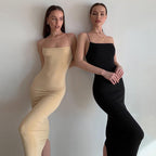Damen Figurumspielendes Maxikleid mit Spaghettiträgern und elegantem Schnitt R&B