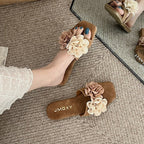 Damen offene Mules mit floralem Dekor R&B