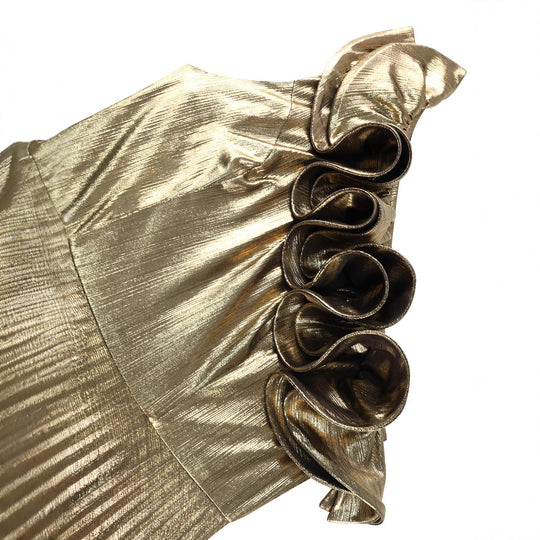 Damen elegantes schimmerndes Abendkleid mit Raffungen R&B