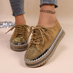 Damen komfortable Sneakers mit Glitzerdetails und kuscheligem Innenfutter R&B