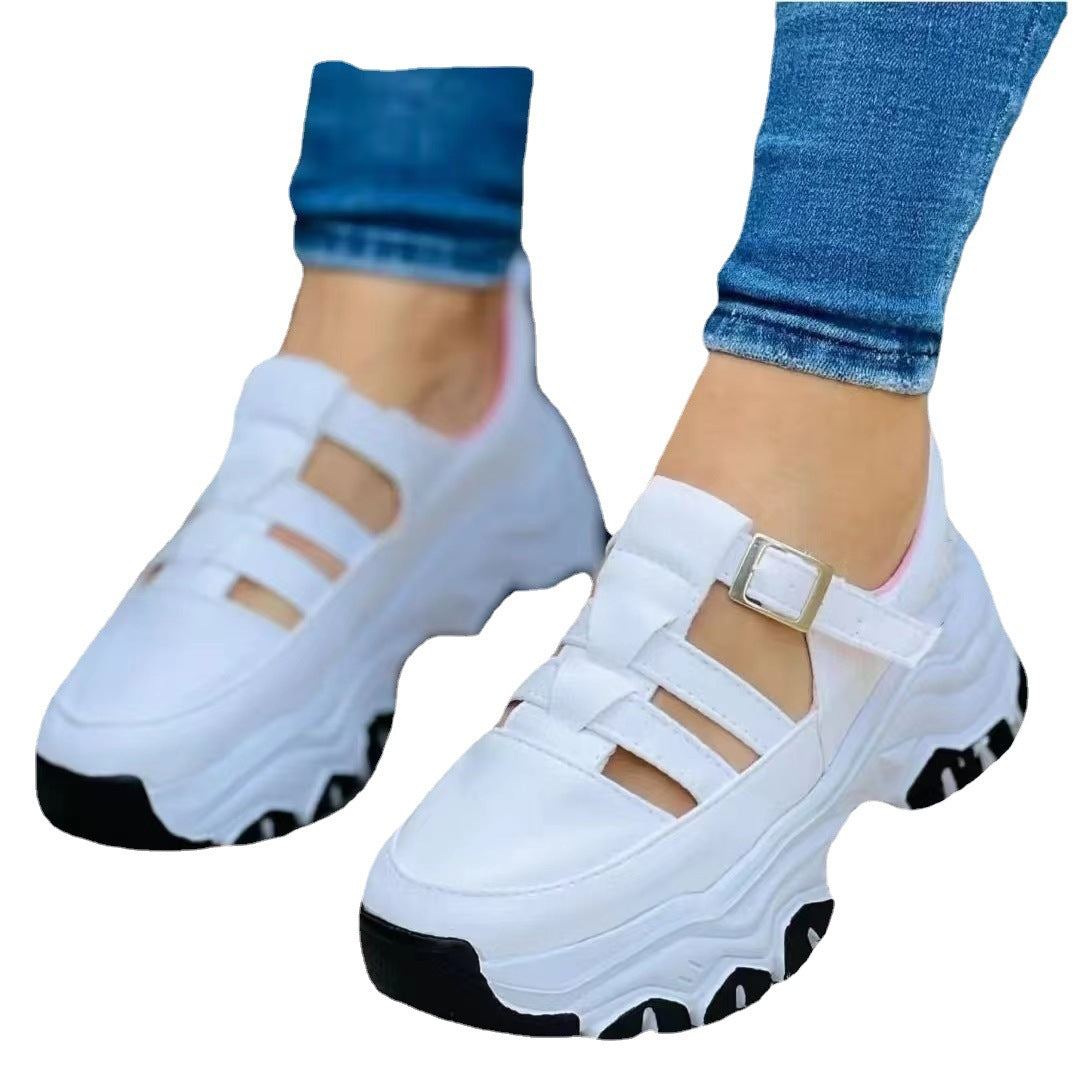 Damen Chunky Sneakers mit verstellbarem Riemen und atmungsaktiver Sohle R&B
