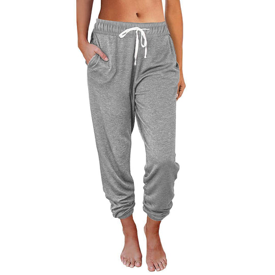 Damen bequeme Sweatpants mit Kordelzug und praktischen Taschen R&B